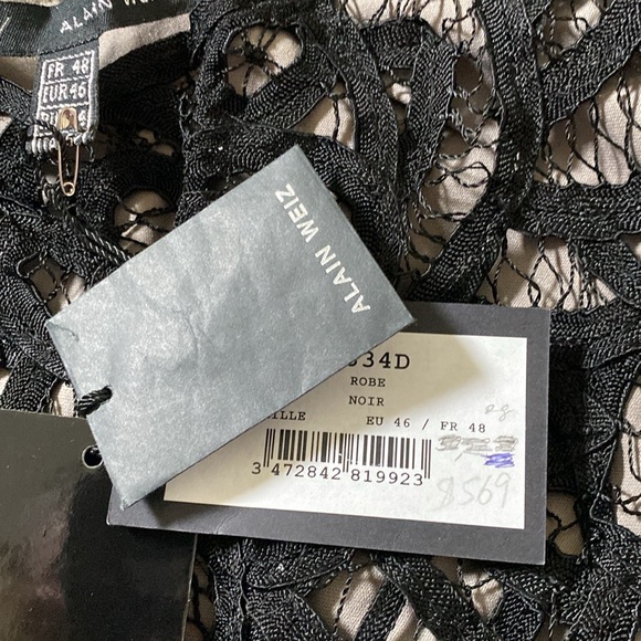 Alain Weiz Beautiful Black Detailed Lined Sexy Maxi Dress New With Tags - Picture 12 of 16